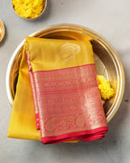Classic yellow Kanchipuram saree