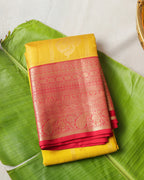 Classic yellow Kanchipuram saree