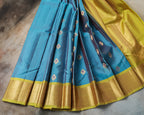 Rama blue Kanchipuram saree