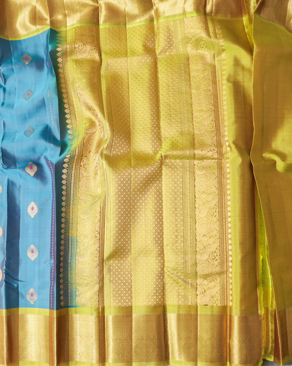 Rama blue Kanchipuram saree