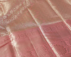Kanchipuram Tissue Pure Silk Saree – Pastel Baby Pink Bridal with Silver Zari