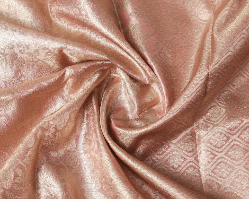 Kanchipuram Tissue Pure Silk Saree – Pastel Baby Pink Bridal with Silver Zari