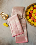 Kanchipuram Tissue Pure Silk Saree – Pastel Baby Pink Bridal with Silver Zari