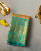 Kanchipuram Tissue Pure Silk Saree – Multicolour Tree Butta Bridal with Golden Zari