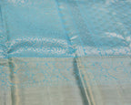 Kanchipuram Pure Silk Saree – Sky Blue All-Over Self Design