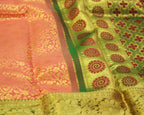 Pastel Orange & Green Kanchipuram Bridal Silk Saree