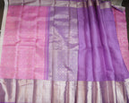Baby Pink & Pastel Lavender Kanchipuram Bridal Silk Saree