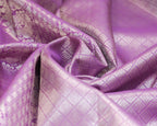 Pastel Onion Kanchipuram Pure Silk Saree with Silver Zari
