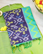 Pochampalli Pure Silk Waves Saree in Blue & Green