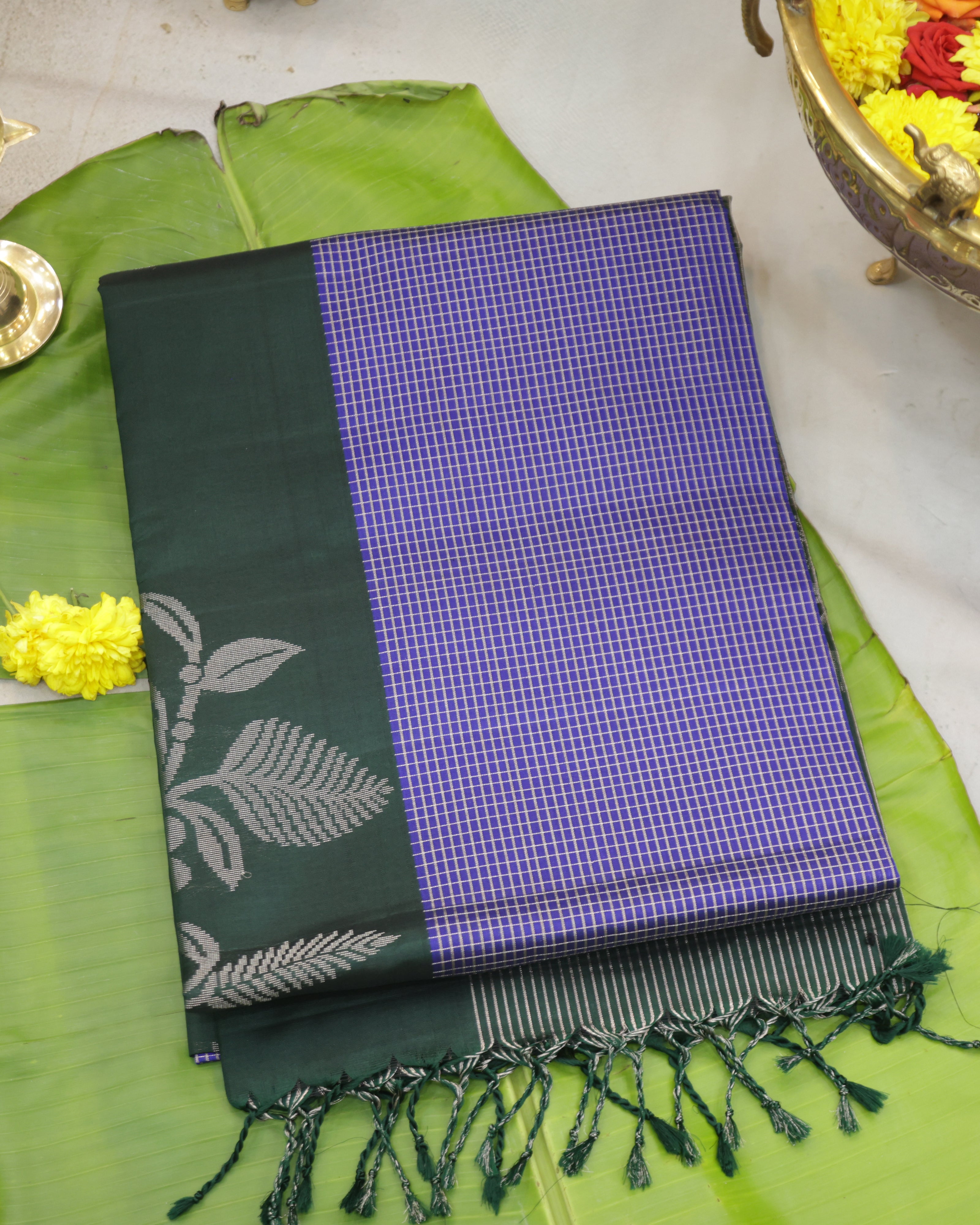 Kanchipuram Pure Soft Silk Saree with Micro Checks