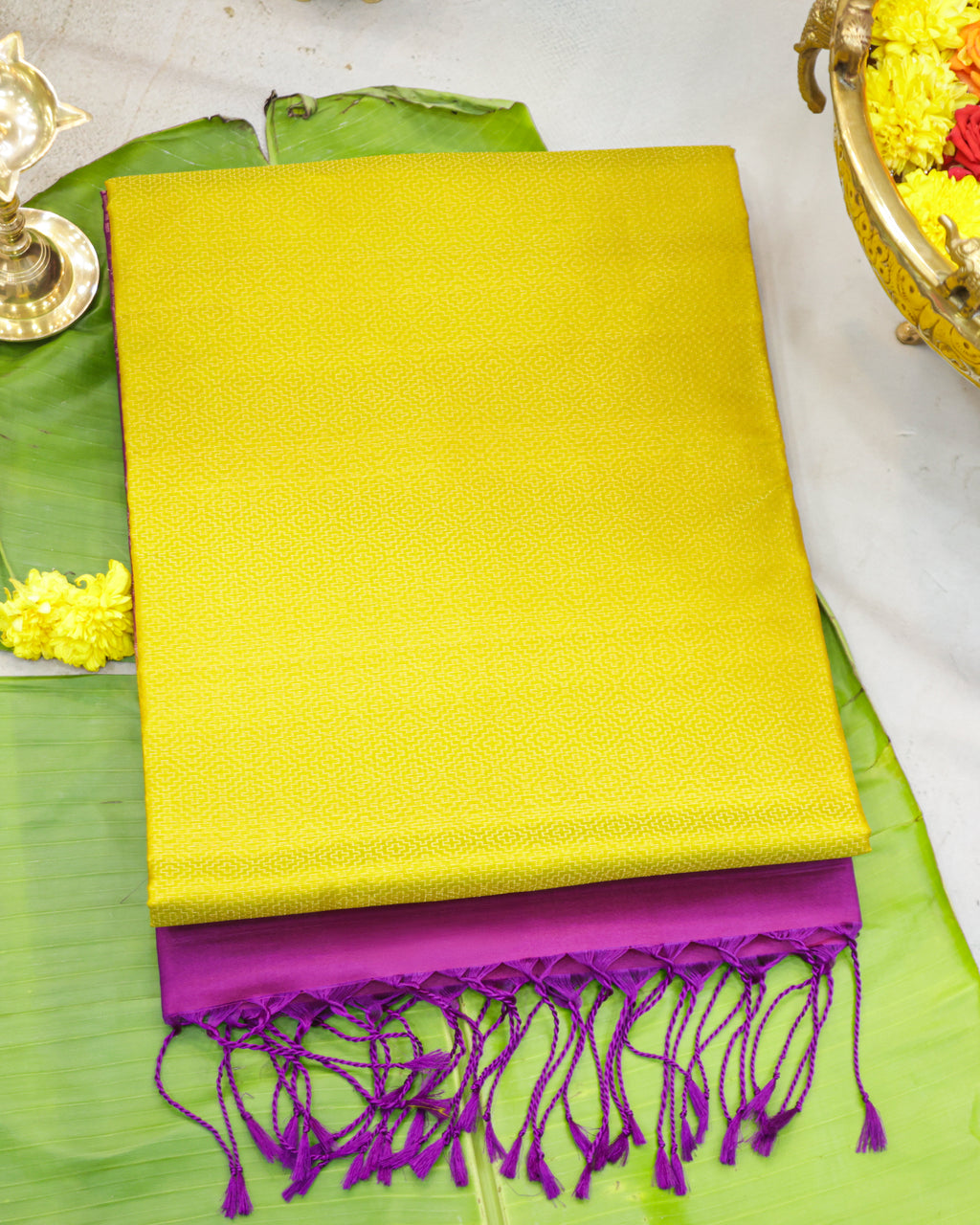Golden Geometry Kanchipuram Soft Silk Saree