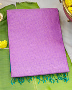 Kanchipuram Lavender & Green Geometric Pure Soft Silk Saree