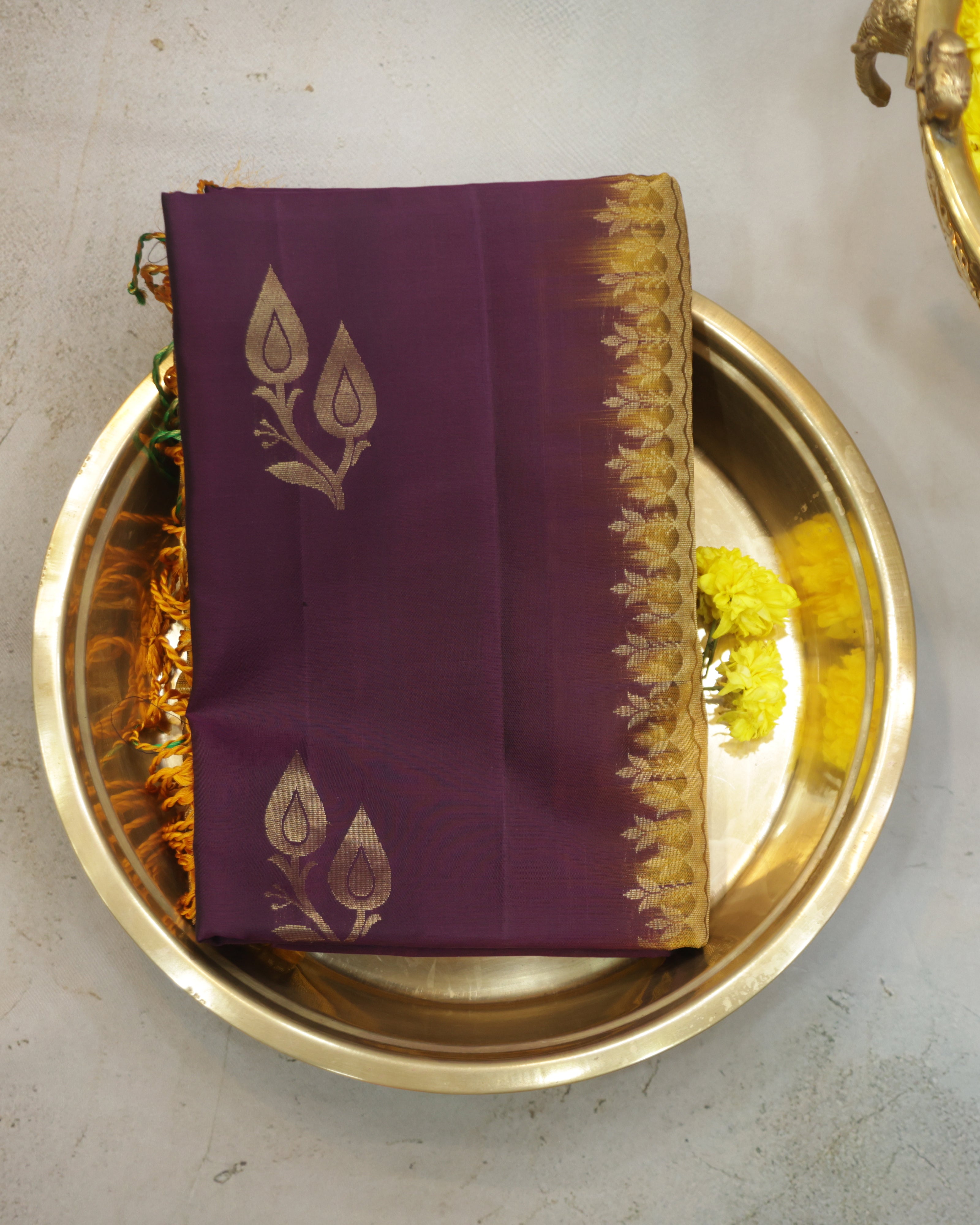 Kanchipuram Pure Soft Silk Saree with Multicolored Zari Border