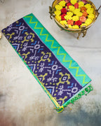 Pochampalli Pure Silk Waves Saree in Blue & Green