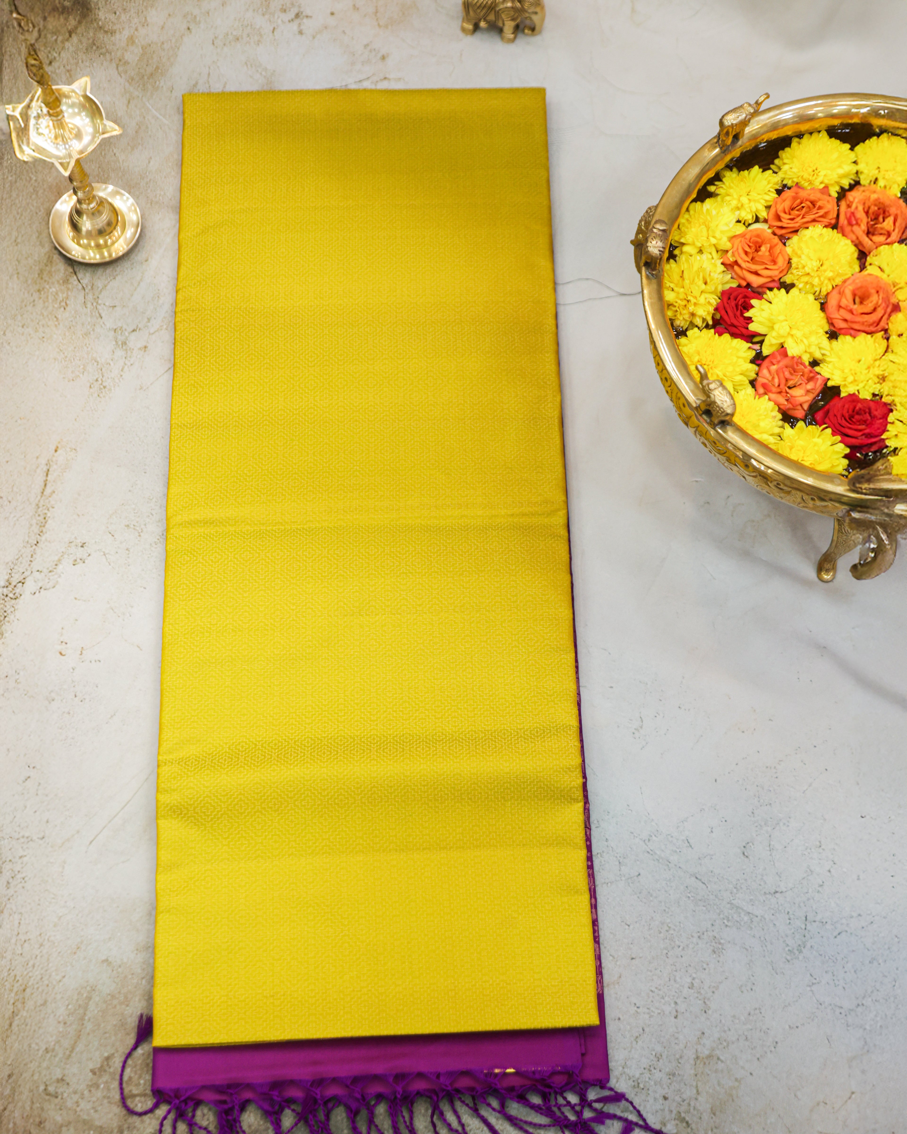 Golden Geometry Kanchipuram Soft Silk Saree