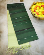 Kanchipuram Bottle Green & Pista Green Soft Silk Saree
