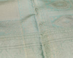 Kanchipuram Tissue Pure Silk Bridal Saree – Pastel Sea Green Checks & Butta