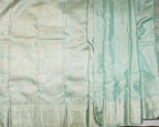Kanchipuram Tissue Pure Silk Bridal Saree – Pastel Sea Green Checks & Butta