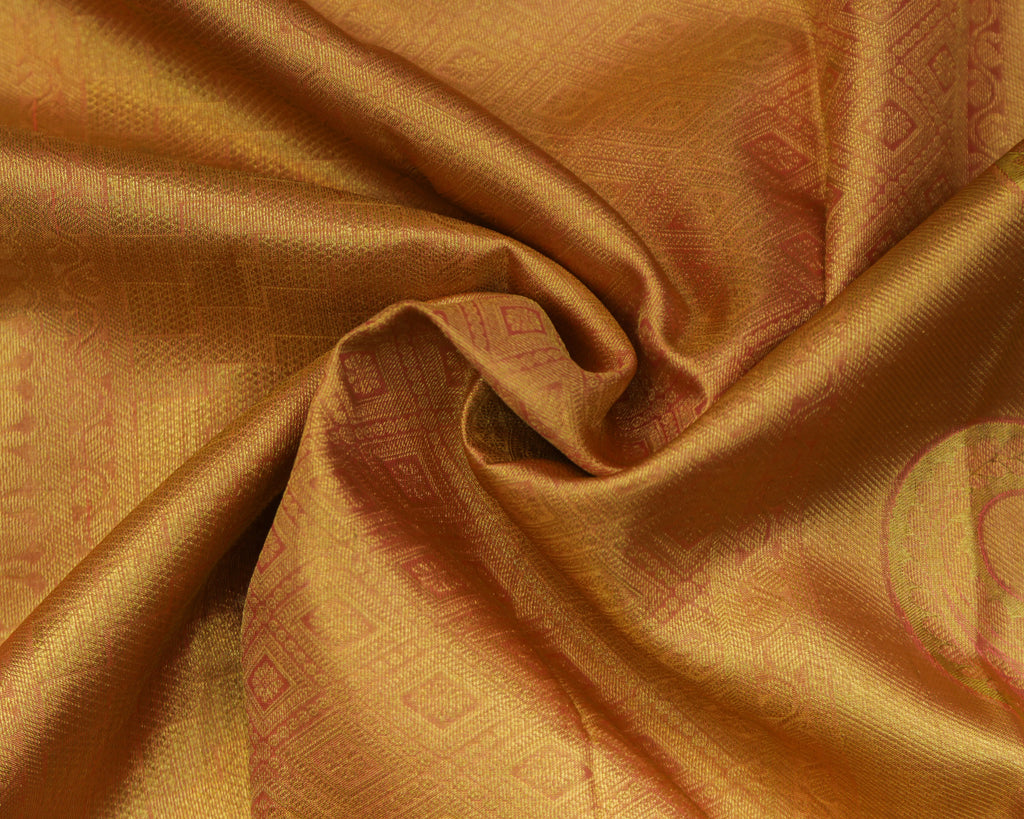 Kanchipuram Tissue Bridal Pure Silk Saree – Pastel Sea Green & Pink