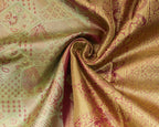 Kanchipuram Tissue Pure Silk Bridal Saree – Pista Green & Rani Pink