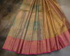 Kanchipuram Tissue Bridal Pure Silk Saree – Pastel Sea Green & Pink