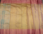 Kanchipuram Tissue Bridal Pure Silk Saree – Pastel Sea Green & Pink