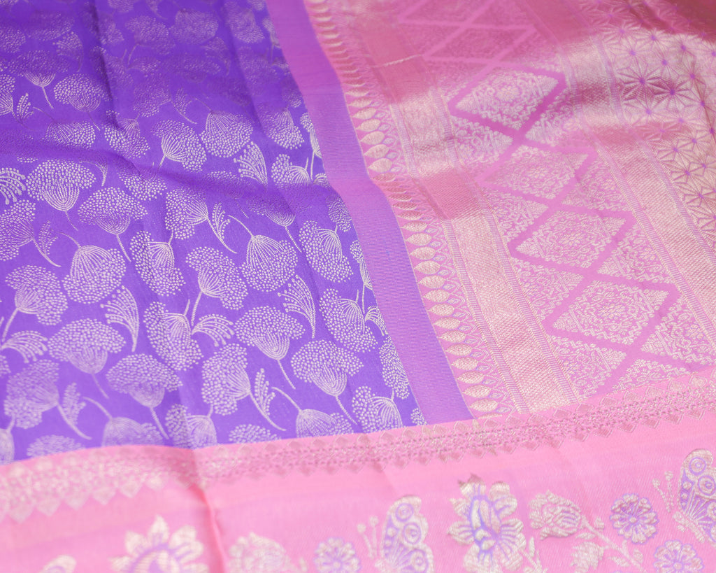 Kanchipuram Pure Silk Bridal Meena Kari Border Saree
