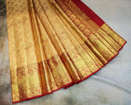 Classic Kanchipuram Bridal Silk Saree in Cream & Red