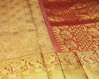 Classic Kanchipuram Bridal Silk Saree in Cream & Red