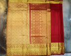Classic Kanchipuram Bridal Silk Saree in Cream & Red