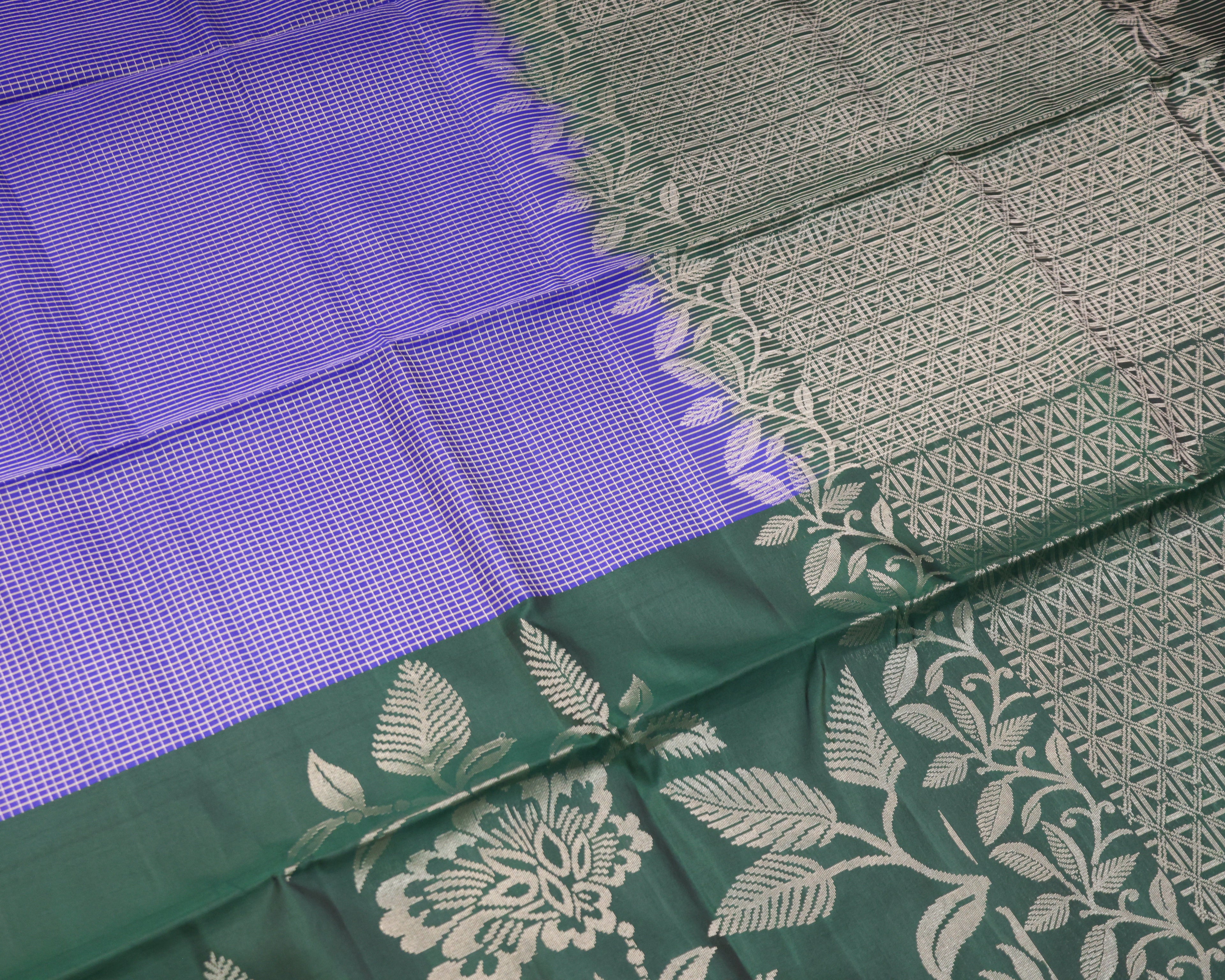 Kanchipuram Pure Soft Silk Saree with Micro Checks