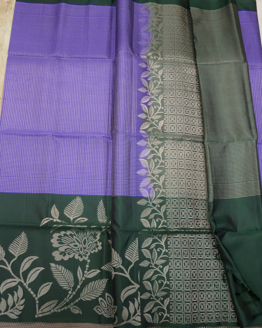 Kanchipuram Pure Soft Silk Saree with Micro Checks