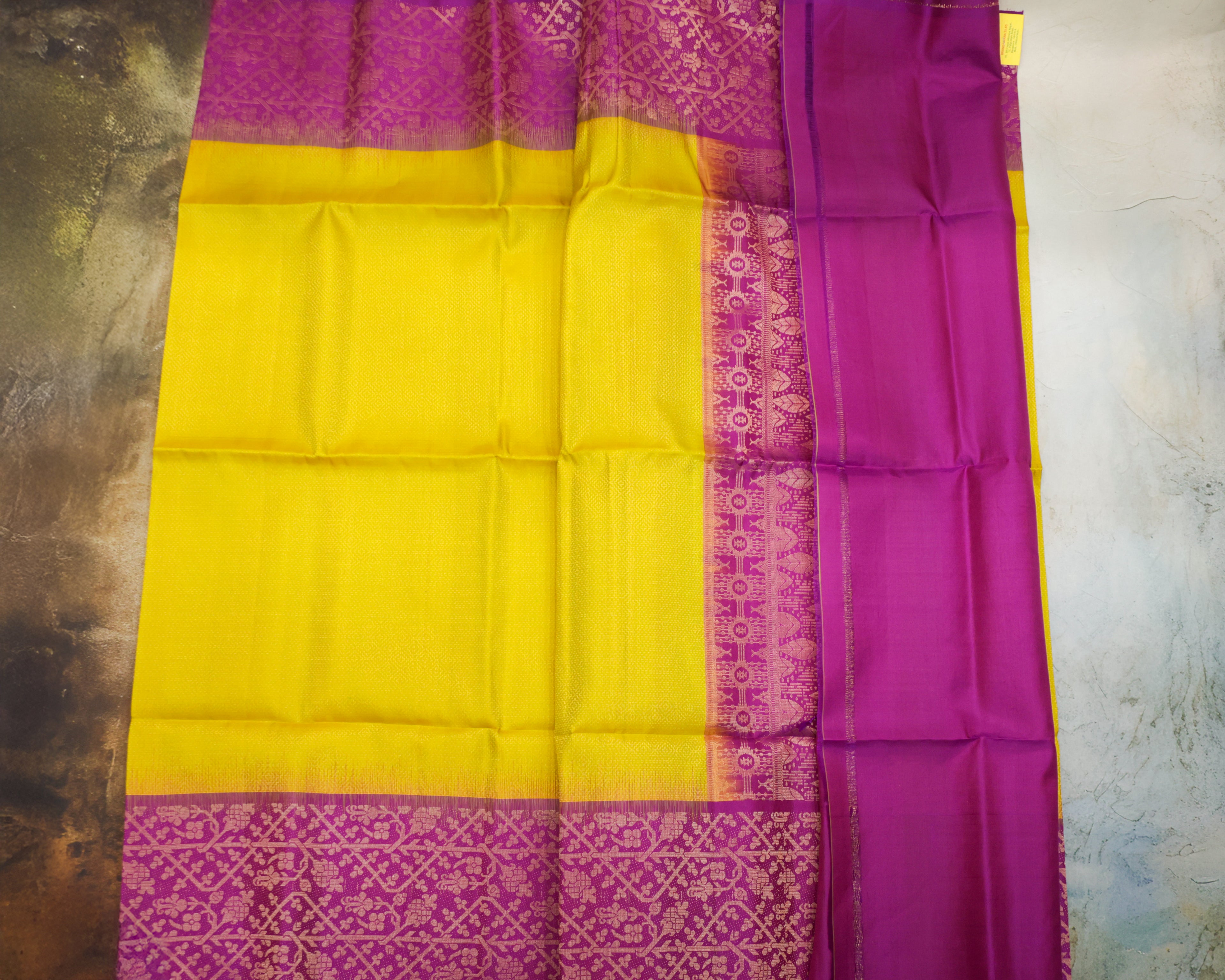 Golden Geometry Kanchipuram Soft Silk Saree