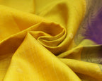 Kanchipuram Pure Soft Silk Checks Saree in Yellow & Purple
