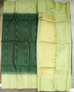 Kanchipuram Bottle Green & Pista Green Soft Silk Saree