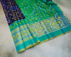 Pochampalli Pure Silk Waves Saree in Blue & Green