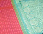 Kanchipuram Zari Lines Borderless Pure Silk Saree