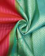 Kanchipuram Zari Lines Borderless Pure Silk Saree
