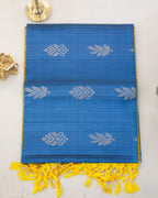 Kanchipuram Rain Drop Golden Soft Silk Saree