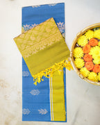 Kanchipuram Rain Drop Golden Soft Silk Saree