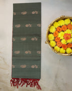 Kanchipuram Raindrop Golden Soft Silk Saree