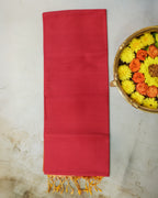 Classic Red Kanchipuram Line Border Silk Saree