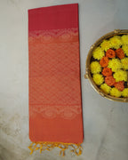 Classic Red Kanchipuram Line Border Silk Saree