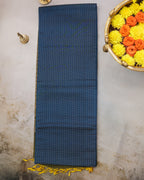 Kanchipuram Rama Blue Checks Silk Saree