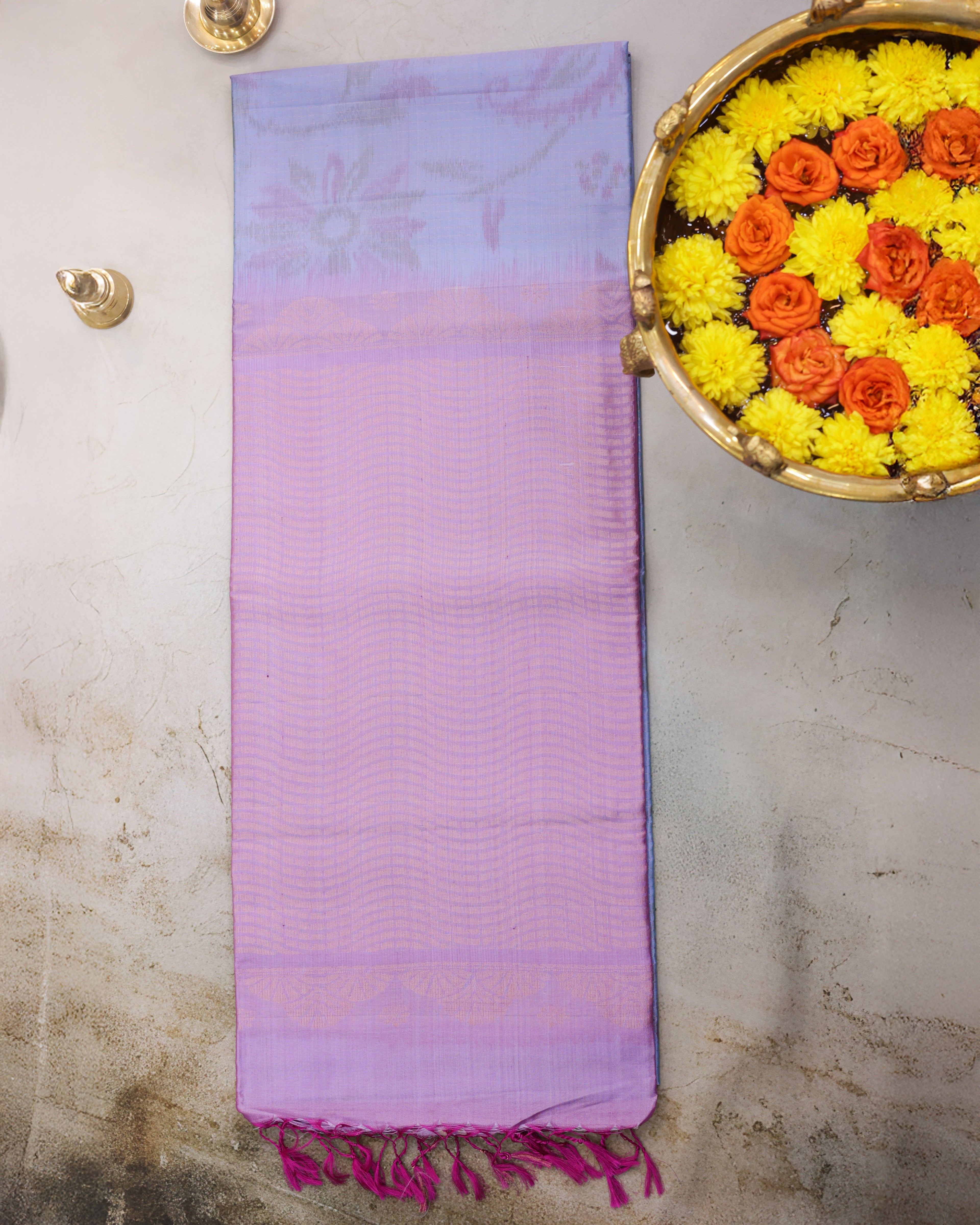 Pastel Sky Blue Pochampalli Soft Silk Saree