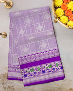Venkatagiri Pastel Lavender Pure Silk Saree with Silver Zari