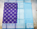 Venkatagiri Pure Silk Royal Blue Checks Saree