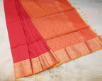 Classic Red Kanchipuram Line Border Silk Saree