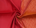 Classic Red Kanchipuram Line Border Silk Saree
