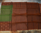 Kanchipuram Green & Brick Zari Silk Saree
